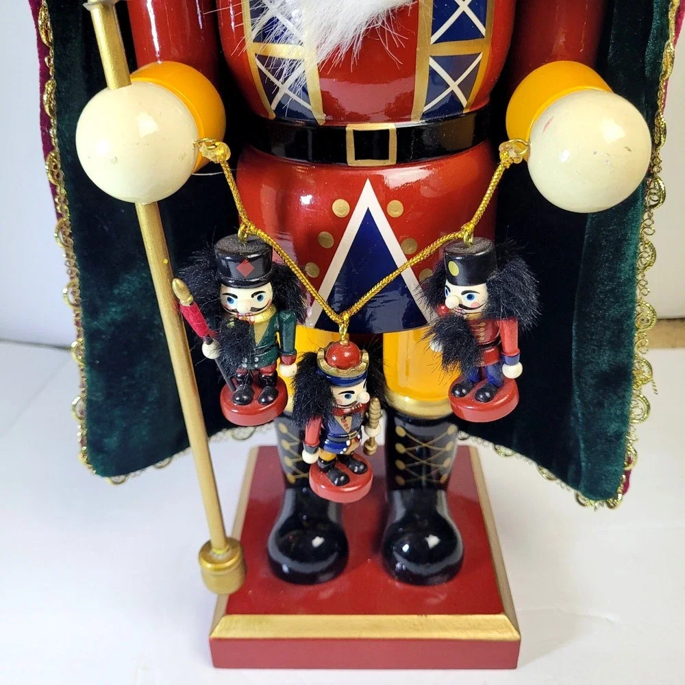 Vintage Nutcracker Christmas Red Green Glitter Hat‎ Opens Holiday Decor
